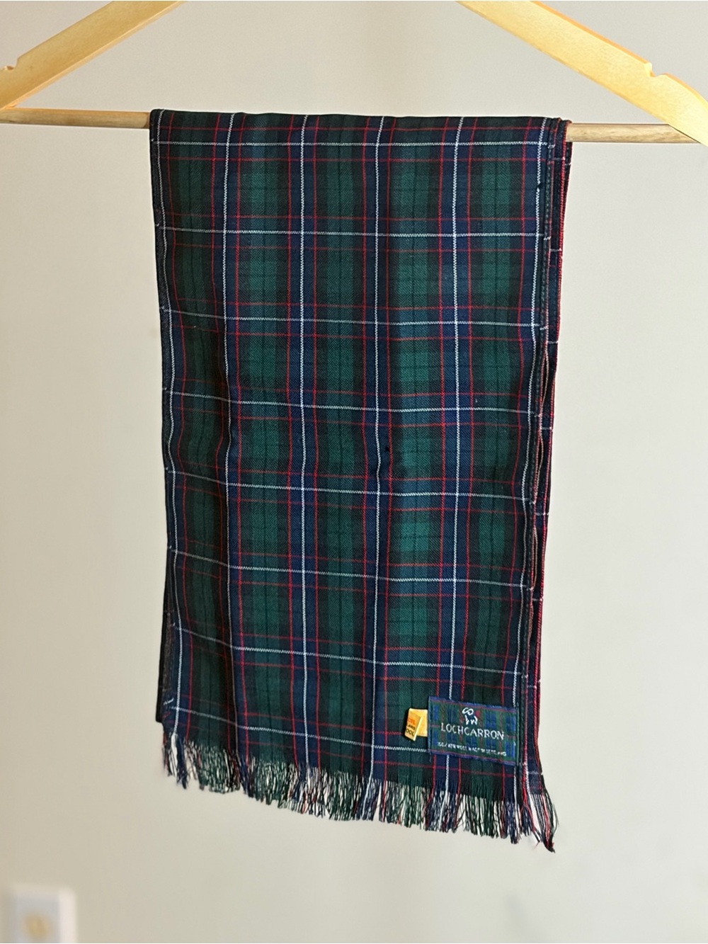 Vintage Lochcarron of Scotland Scarf 100% Wool Mitchell Tartan Plaid 70s 80s